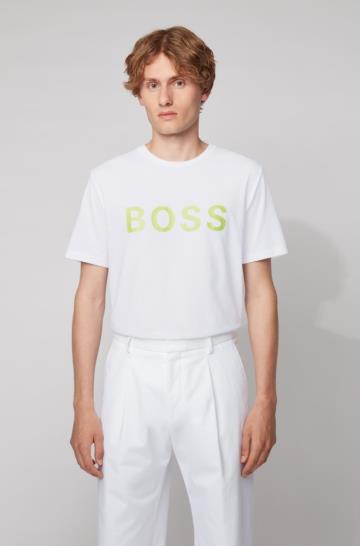 Koszulki BOSS Logo Białe Męskie (Pl68911)